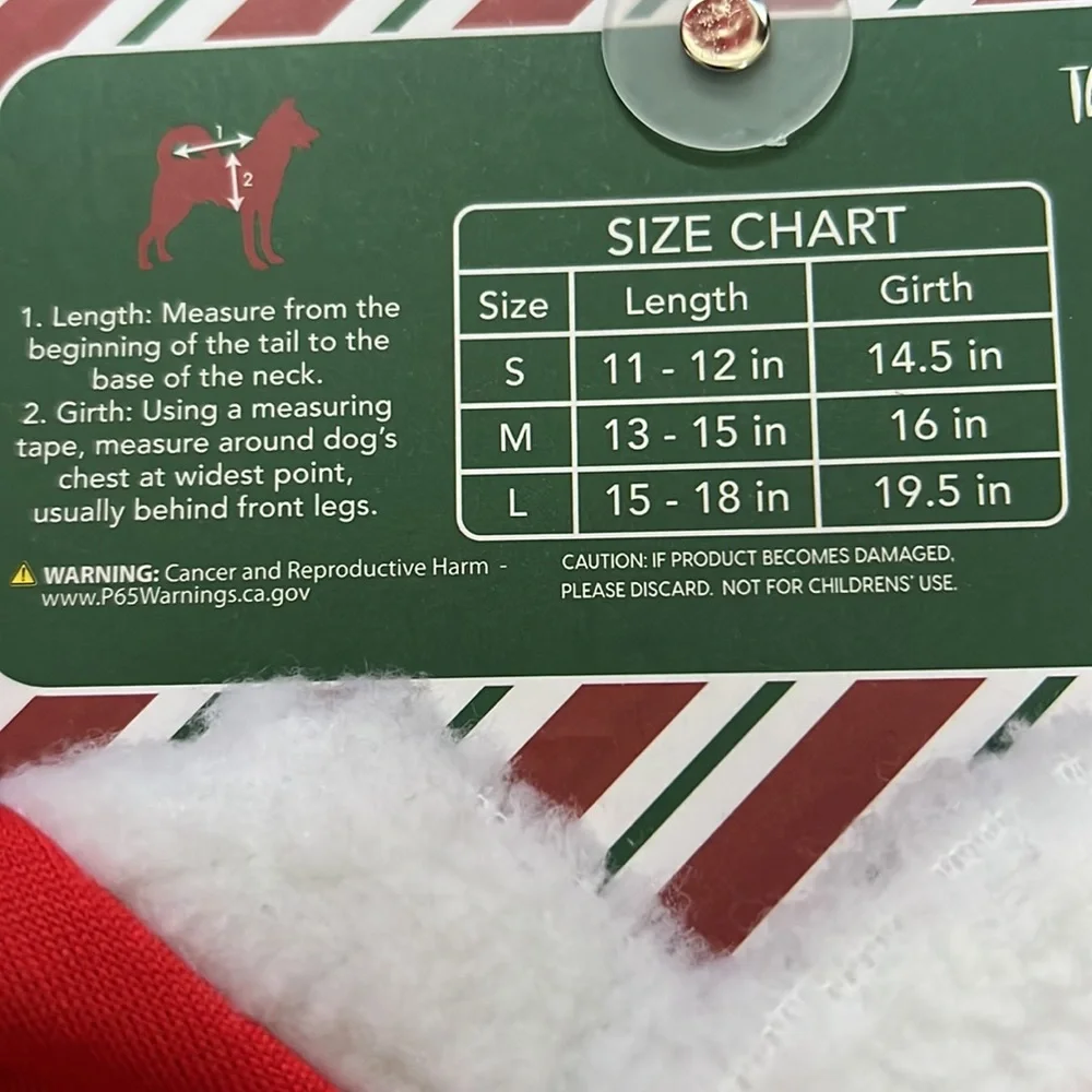 NWT Christmas pet hoodie size: m